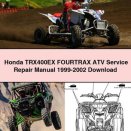 Honda TRX400EX FOURTRAX ATV Service Repair Manual 1999-2002