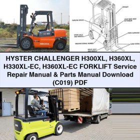 HYSTER CHALLENGER H300XL H360XL H330XL-EC H360XL-EC Forklift Service Repair Manual & Parts Manual (C019)